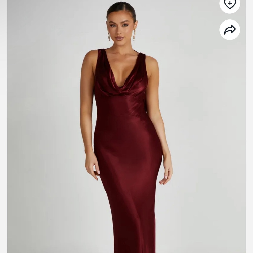 Meshki Angelique satin cowl maxi dress